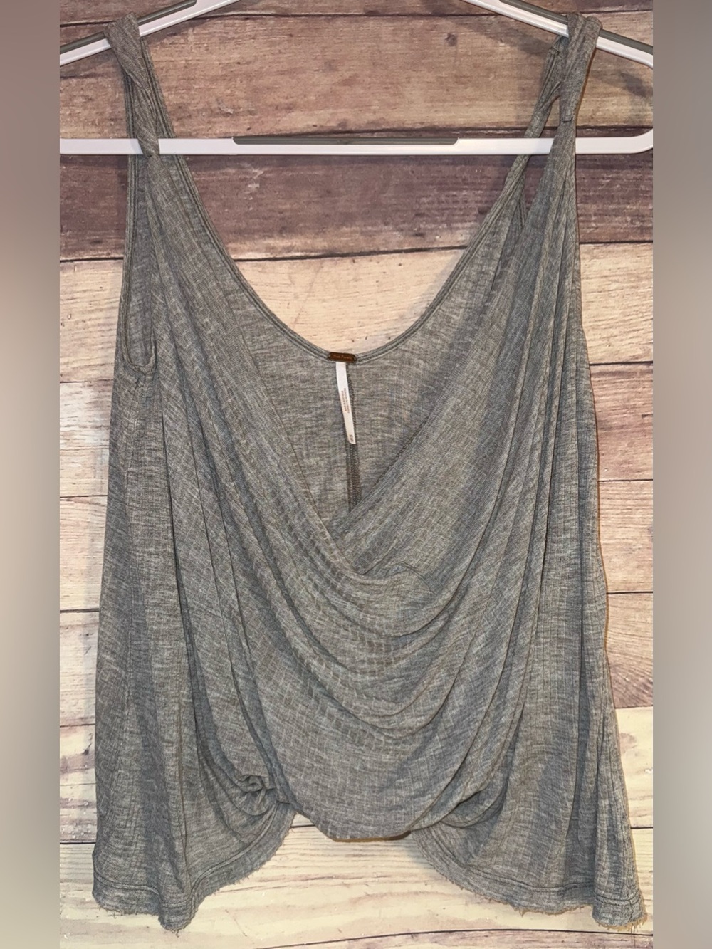 Free People Draped Tank Top in Heather Gray